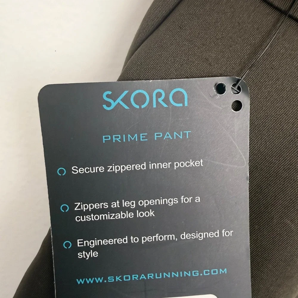 Skora‎ Prime Pant Mens XL Olive Green Taper Fit Qwick-Dry Running Joggers New